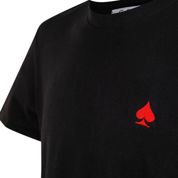 Wonderland Culture T-Shirt T-Color BLACK logo red 001