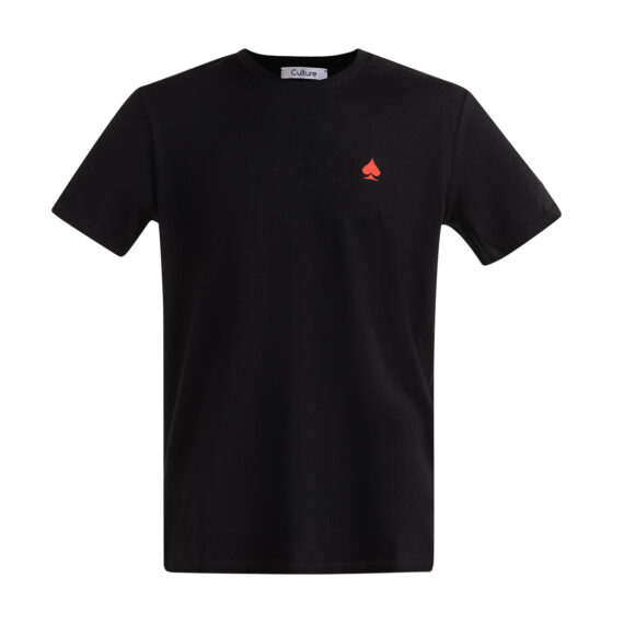 Wonderland Culture T-Shirt T-Color BLACK logo red 003