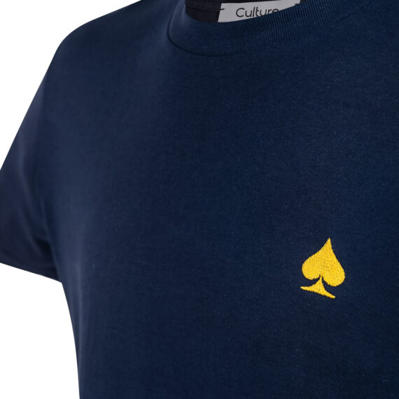 Wonderland Culture T-Shirt T-Color FRENCH NAVY logo yellow 001