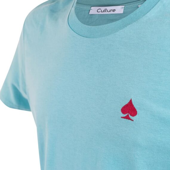 Wonderland Culture T-Shirt T-Color TEAL MONSTERA logo burgundy 002